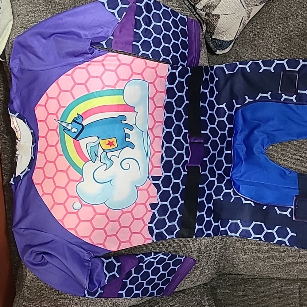 Girls Halloween costume Fortnight Brite Bomber outfit medium